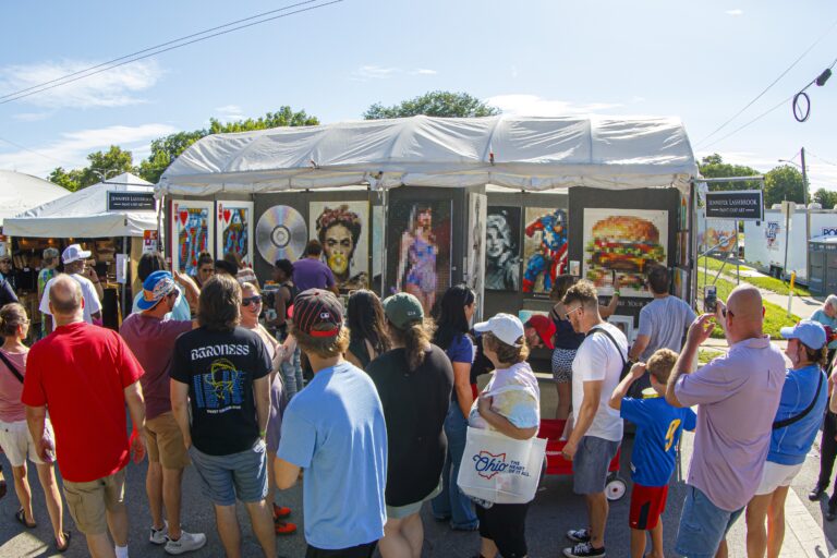 Guests shopping for art at the Columbus Arts Festival