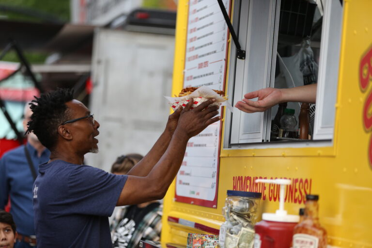 A food truck serving at the Columbus Arts Festival