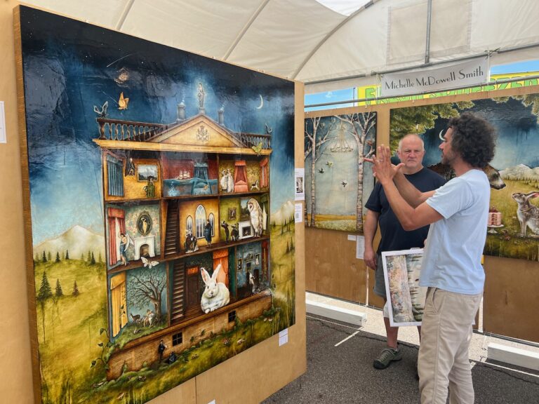 Guests shopping for art at the Festival